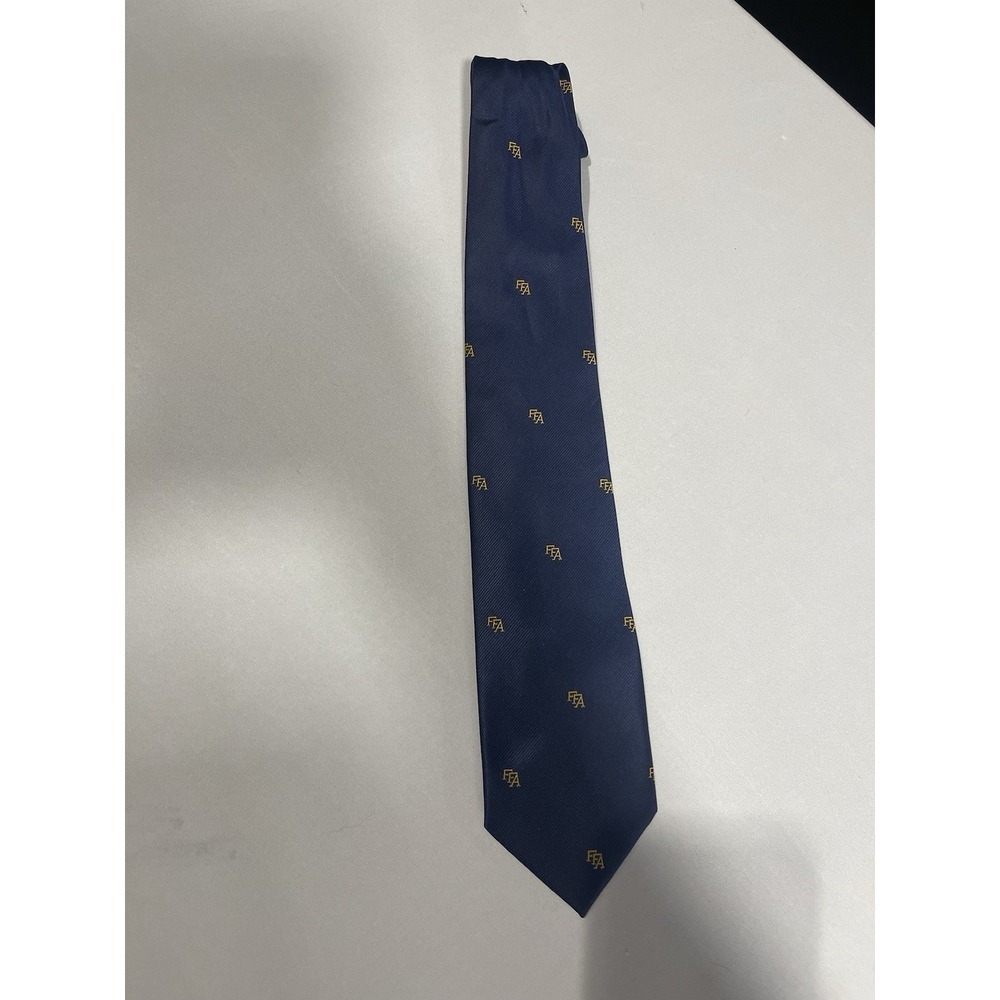 FFA Tie Future Farmers of America Navy Blue and Gold Logo Polyester
